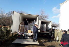 Проходящим службу в Агдаме солдатам и офицерам доставлены посылки с продуктами питания, средствами личной гигиены