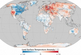 НАСА показало карту температурных аномалий в мире