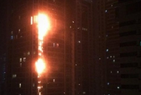 Пожар в одном из высочайших небоскребов в мире (ВИДЕО)