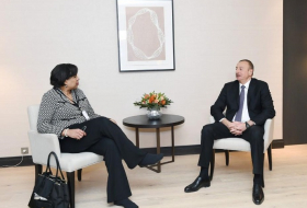 Ильхам Алиев встретился в Давосе с корпоративным вице-президентом компании Microsoft