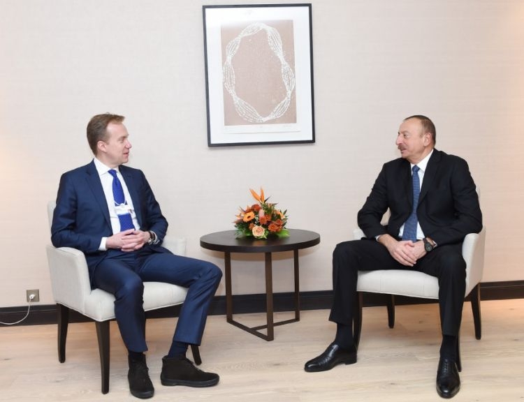Ильхам Алиев в Давосе встретился с главой МИД Норвегии 