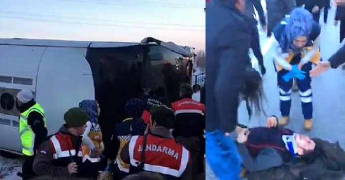 В Турции перевернулся школьный автобус: 3 погибших, 40 раненых - ВИДЕО