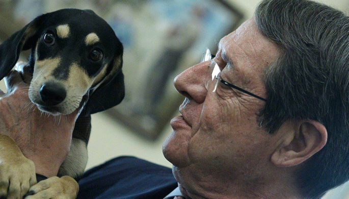 Президент Кипра взял щенка из приюта