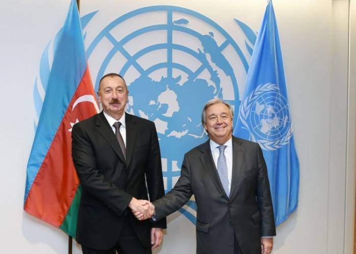 Ильхам Алиев встретился с генсеком ООН - ФОТО