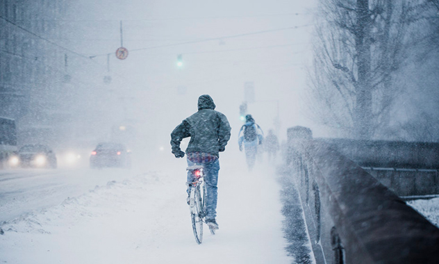 На Финляндию обрушился сильный снегопад