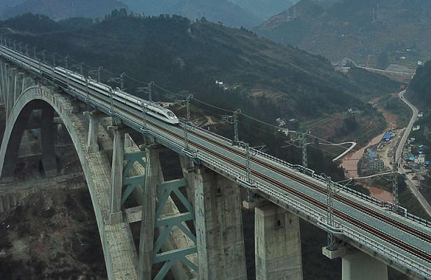 В Китае построен первый в мире ж/д арочный мост