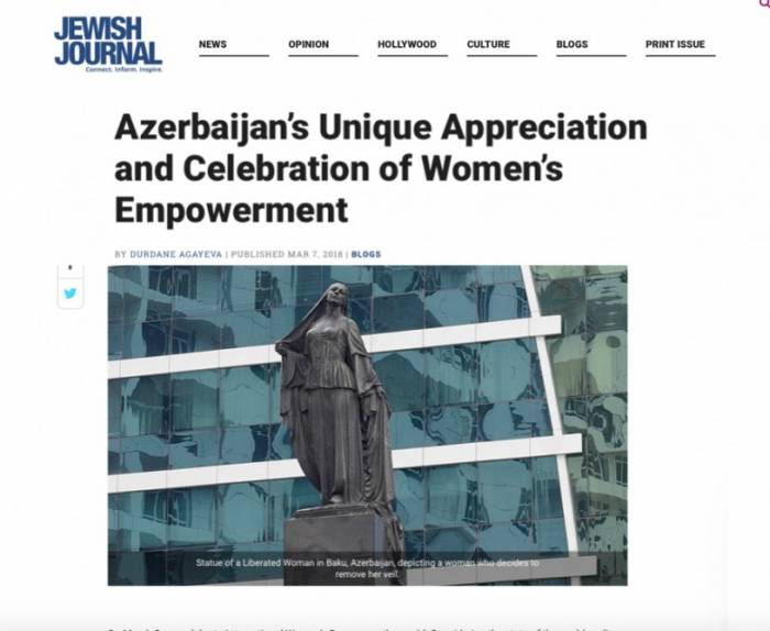 Jewish Journal о равенстве и достижениях женщин в Азербайджане