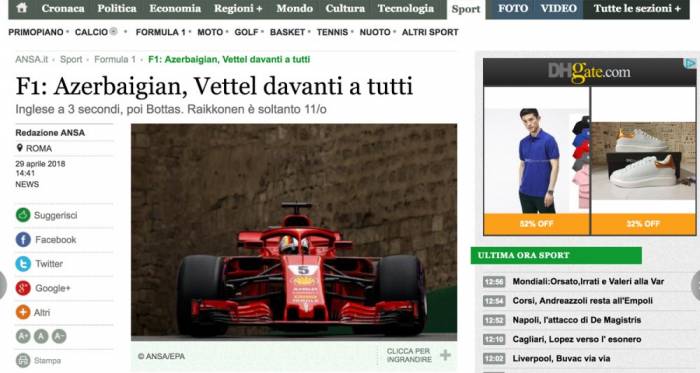Зарубежные СМИ широко осветили Гран-при Азербайджана Формула-1