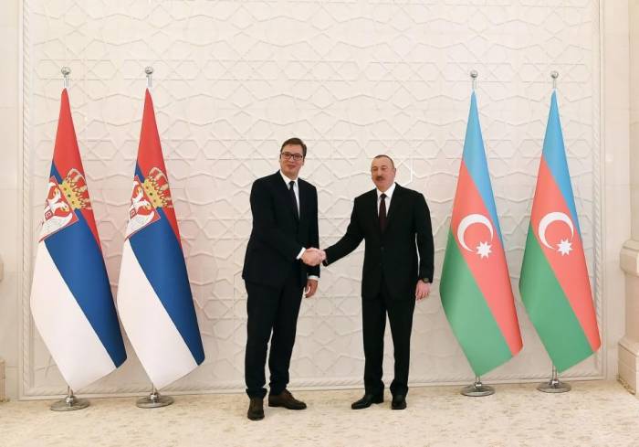Состоялась встреча президентов Азербайджана и Сербии один на один - ФОТО