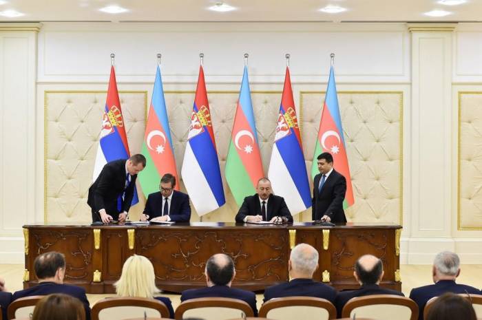 Подписаны азербайджано-сербские документы - ФОТО