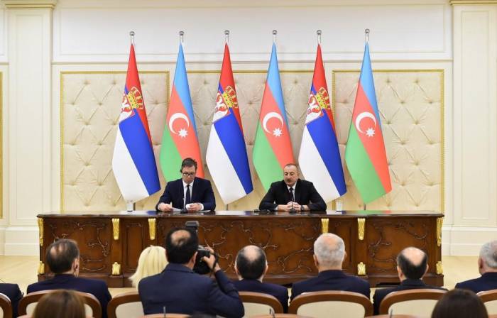 Президенты Азербайджана и Сербии выступили с заявлениями для прессы - ФОТО(ОБНОВЛЕНО)