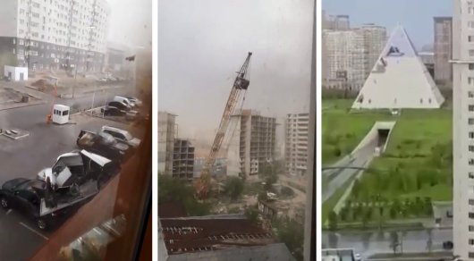 "Апокалипсис" в Астане: фото и видео последствий урагана