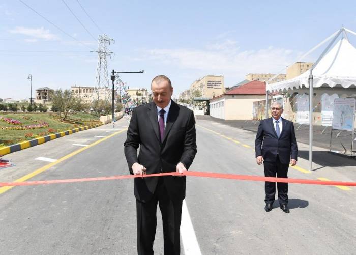 Ильхам Алиев принял участие в открытии новой автодороги Локбатан-Гобу- ФОТО 