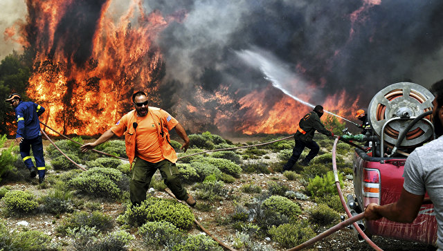 Пожар на острове Эвбея в Греции продолжается больше 16 часов
