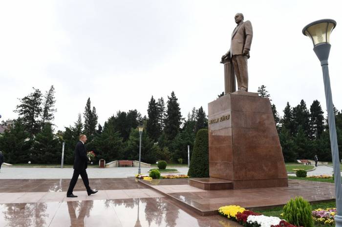 Президент Ильхам Алиев прибыл в Имишли
