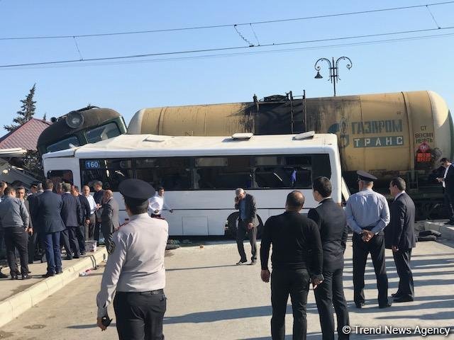 В связи со столкновением автобуса и поезда сотрудник ЗАО "Азербайджанские железные дороги" привлечен к следствию