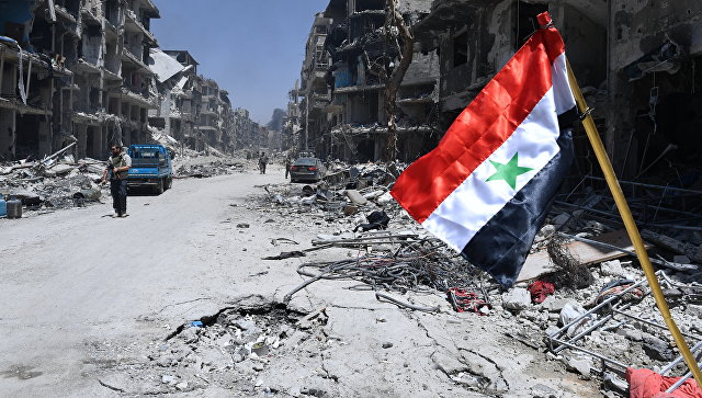 Пригород Дамаска начали расчищать от завалов и баррикад
