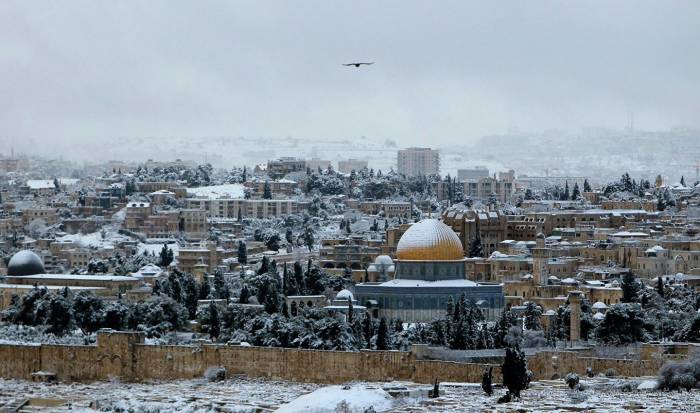 В Иерусалиме выпал первый за четыре года снег
