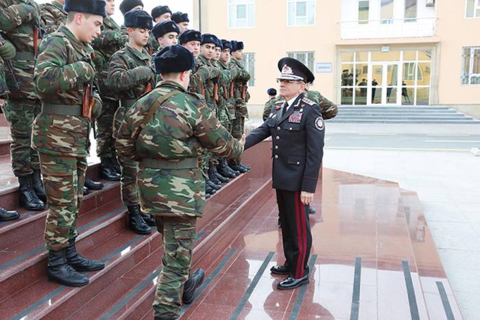 В Н-ской воинской части СГБ Азербайджана очередная группа молодых солдат принесла присягу