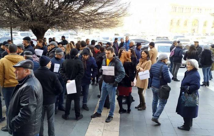 Акция протеста в центре Еревана