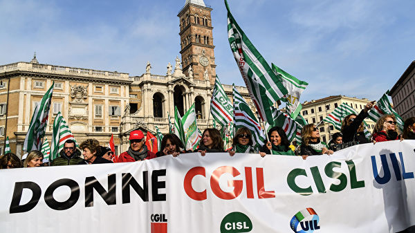 В Риме сотни тысяч человек вышли на акцию протеста
