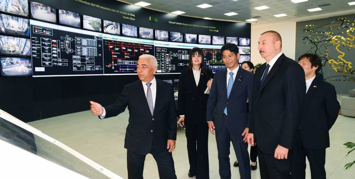 Ильхам Алиев на открытие электростанции - ФОТО