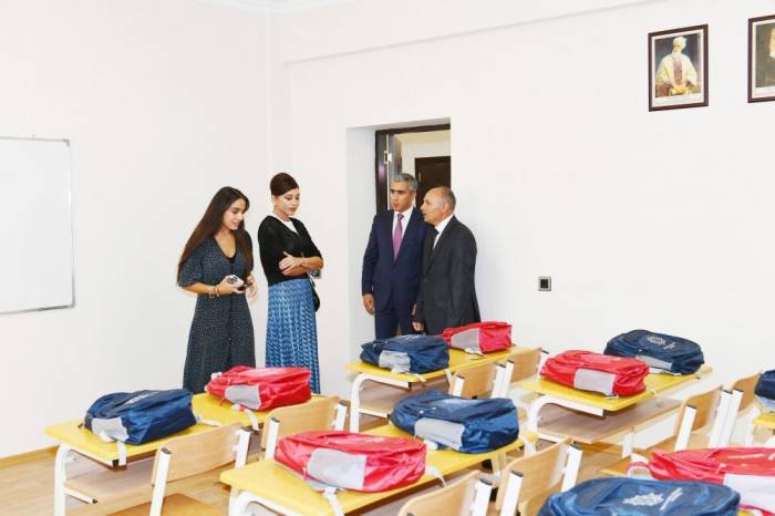 Мехрибан Алиева приняла участие в открытии Меликчобанлинской сельской полной средней школы в Шамахинском районе - ФОТО
