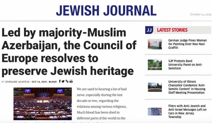 Jewish Journal: По инициативе Азербайджана СЕ принял резолюцию по охране памятников еврейского наследия