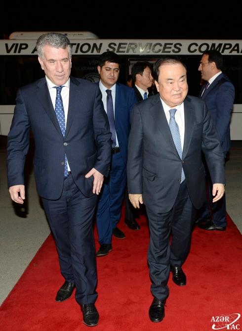 Председатель Нацассамблеи Республики Корея прибыл в Азербайджан