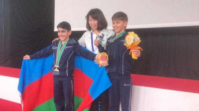 Впервые в истории гимнастики Азербайджана наши батутисты стали серебряными призерами