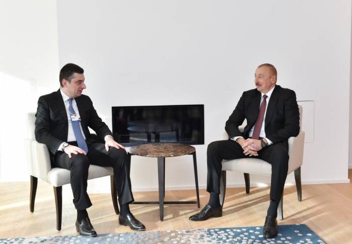 В Давосе состоялась встреча Президента Ильхама Алиева и премьер-министра Грузии - ФОТО