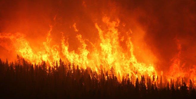 В Огузском районе начался пожар в горной местности
