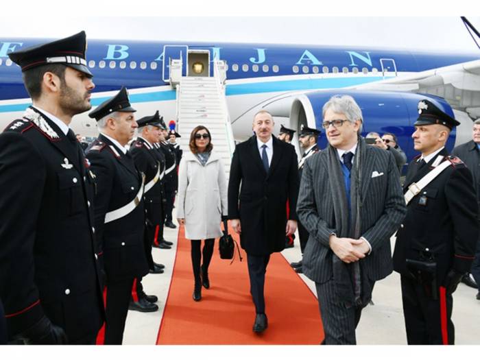 Ильхам Алиев прибыл с госвизитом в Италию - ФОТО