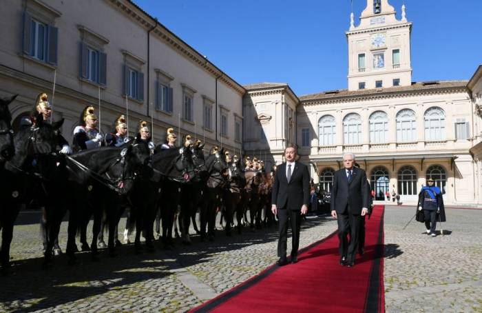 В Риме состоялась официальная церемония проводов Президента Ильхама Алиева - ФОТО