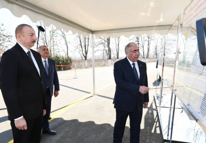 Ильхам Алиев принял участие в открытии после реконструкции автодороги в Товузе - ФОТО-ОБНОВЛЕНО