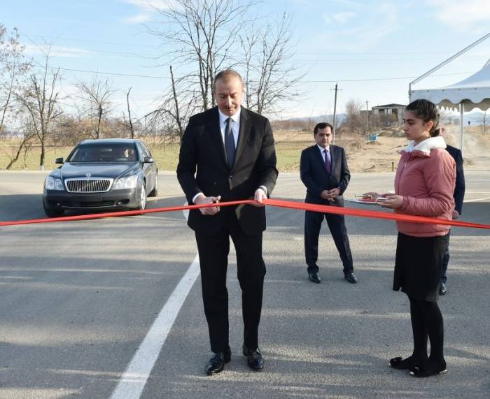Президент Ильхам Алиев принял участие в открытии автомагистрали Даш Салахлы-Уркмезли-Демирчиляр - ФОТО