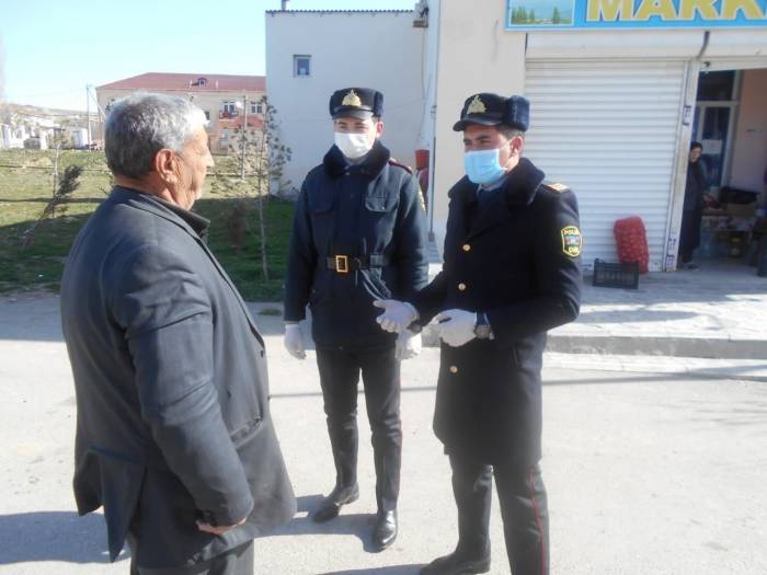 В Хызынском районе полиция продолжает просветительские меры в связи с коронавирусом