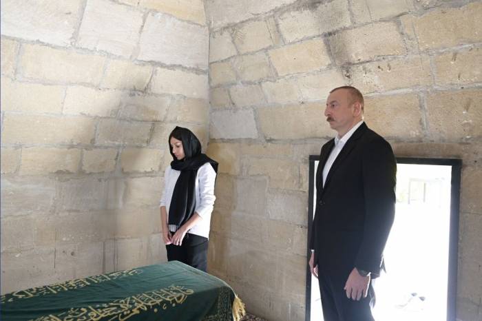 Ильхам Алиев и  Мехрибан Алиева ознакомились с работами, проводимыми в рамках реконструкции святилища Пирсаат Баба в Шамахе