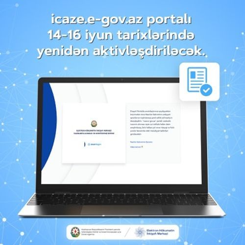 Портал icaze.e-gov.az вновь станет активным 14-16 июня