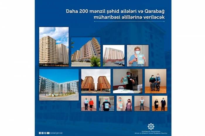 В Азербайджане квартиры получат еще 200 семей шехидов и инвалидов Карабахской войны
