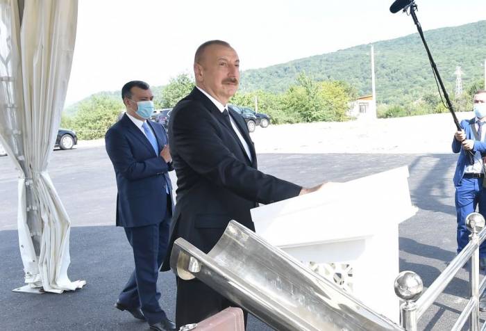 Ильхам Алиев на церемонии закладки фундамента «Дом DOST» - ФОТО
