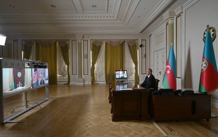 Состоялась встреча президентов Азербайджана, Афганистана и Туркменистана посредством видеоконференции - ФОТО