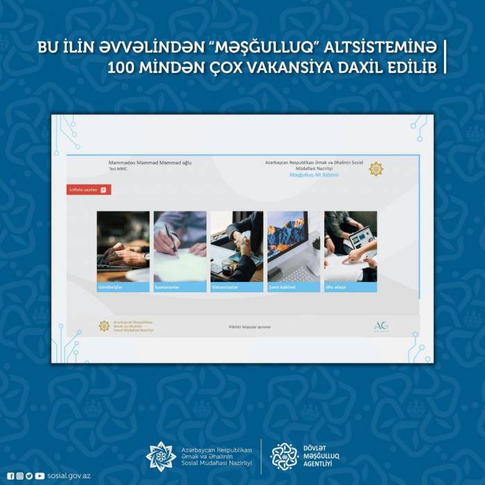В Азербайджане с начала года в подсистему минтруда включено более 100 тыс. вакансий