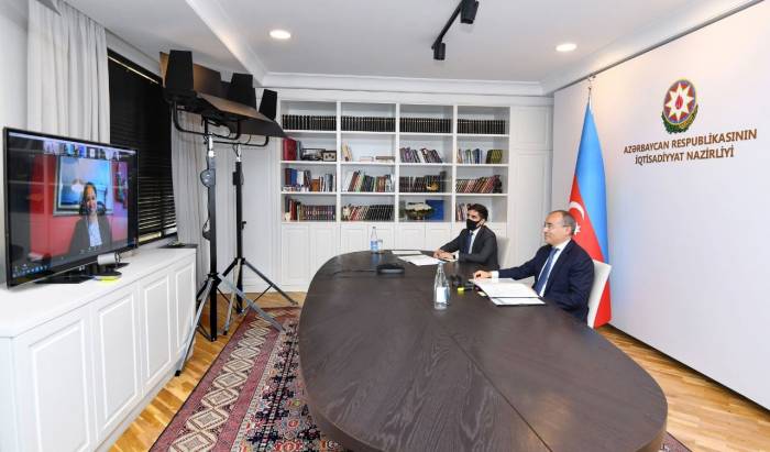 Министр экономики Азербайджана в формате видеоконференции встретился с региональным директором Всемирного банка по Южному Кавказу
