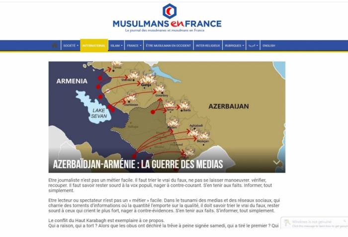 Французский портал пишет о предвзятой позиции местной печати в отношении Азербайджана