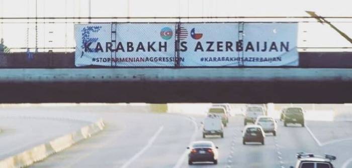 В центре Хьюстона установлен баннер «Карабах – Азербайджан!»