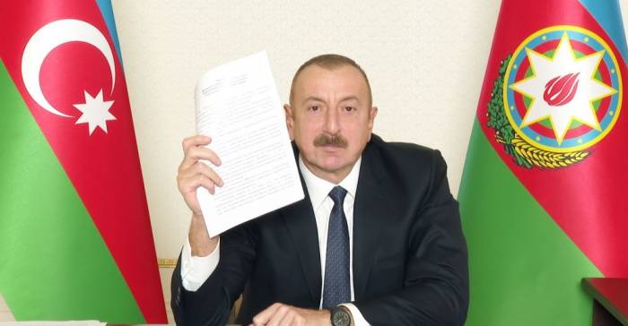 Президент Ильхам Алиев: До 1 декабря он уберется вон с оставшихся оккупированных земель