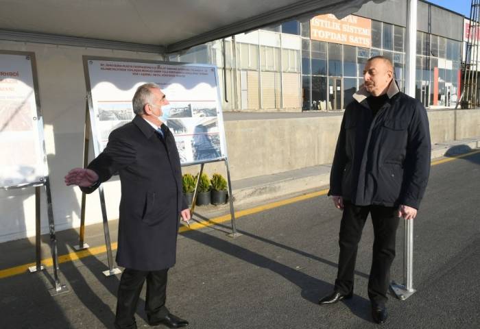 Ильхам Алиев на открытии новой автодороги - ФОТО