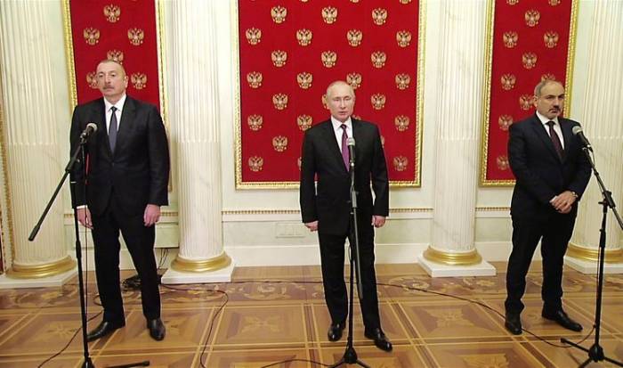 Президент России, президент Азербайджана и премьер-министр Армении выступили с заявлениями для прессы - ПОДРОБНО