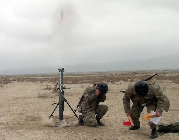 Минометные батареи армии Азербайджана провели боевые стрельбы - ФОТО - ВИДЕО
